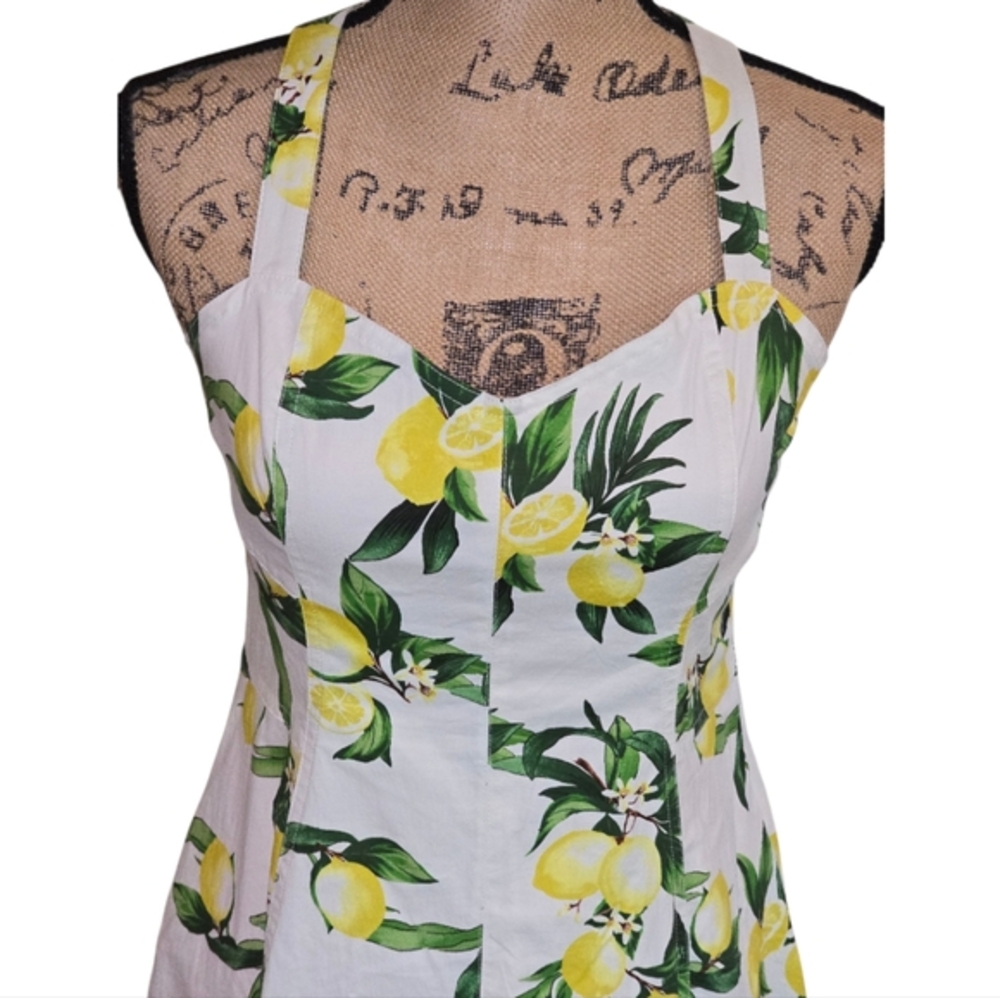 Avec Les Filles Lemon Fit N Flare Skater Rockabilly Midi Dress Size 10 New - Picture 4 of 16
